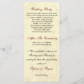 バーラップとレッドローズメイソンのjarウェディングプログラム プログラム (裏面)