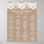 バーラップとレースのアルファベット順のシーティングチャート素朴、 ポスター (正面)