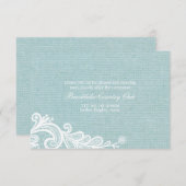 バーラップとレースのウェディングレセプションカード 招待状 (正面/裏面)