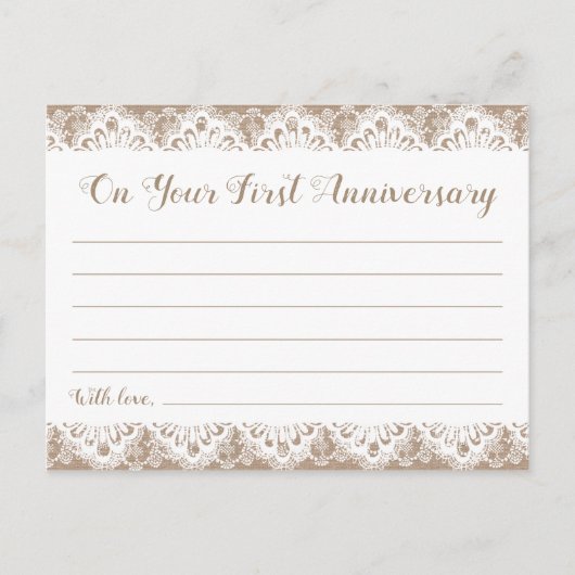 バーラップとレースのタイムカプセルカー素朴ド ポストカード (正面)