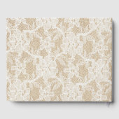 バーラップとレースのネイビーブルーの写真結婚の写真 ゲストブック (裏面)