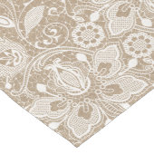 バーラップとレースのフローラテーブルランナー ミディアムテーブルランナー (コーナー)