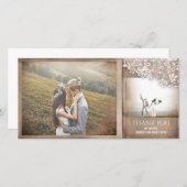 バーラップとレースのヴィン素朴テージの結婚式 サンキューカード (正面/裏面)