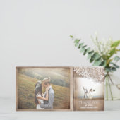 バーラップとレースのヴィン素朴テージの結婚式 サンキューカード (スタンド正面)