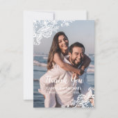 バーラップとレースの国素朴の結婚式 サンキューカード (正面)