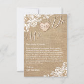 バーラップとレースの国素朴の結婚式 サンキューカード (裏面)