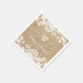 バーラップとレースの国素朴の結婚式 スタンダードカクテルナプキン (角)