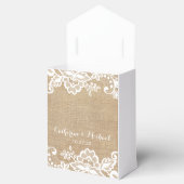 バーラップとレースの国素朴の結婚式 フェイバーボックス (オープン)