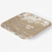 バーラップとレースの国素朴の結婚式 ペーパープレート (傾斜あり)