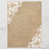 バーラップとレースの国素朴の結婚式 メニュー (裏面)