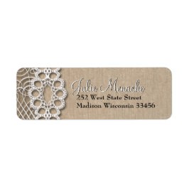 バーラップとレースの素朴住所 シール