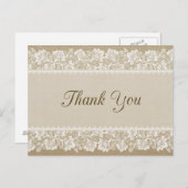 バーラップとレースサンキューカード ポストカード (正面/裏面)