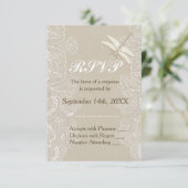 バーラップとレース素朴ウェディングRSVP 出欠カード (スタンド正面)