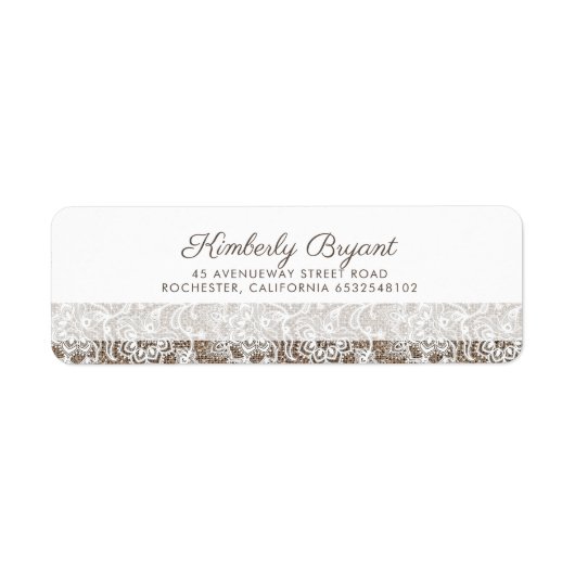 バーラップとレース素朴結婚ズ ラベル (正面)