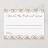 バーラップとレース結婚のアドバイスカー素朴ド ポストカード (正面)