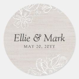 バーラップとレース結婚ズ ラウンドシール