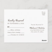 バーラップとレース結婚式RSVPポストカード素朴、 ポストカード (裏面)