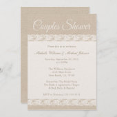 バーラップとレース|カップルシャワー 招待状 (正面/裏面)