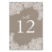 バーラップとレ結婚ースのテーブル番号 テーブルナンバー (裏面)