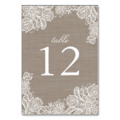 バーラップとレ結婚ースのテーブル番号 テーブルナンバー (正面)