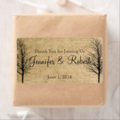 バーラップと樺の木ポーズウォーターボトルラベル ラベル (インサイチュ)