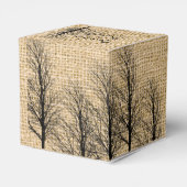 バーラップと樺の木ポー結婚式の引き出物ボックス フェイバーボックス (裏面サイド)