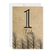 バーラップと樺の木ポ結婚スのテーブル番号