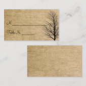 バーラップと樺の木ポ結婚ス座席表 プレイスカード (正面/裏面)