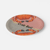 バーラップと赤歯蟹が沸騰するパーティー ペーパープレート (アングル)