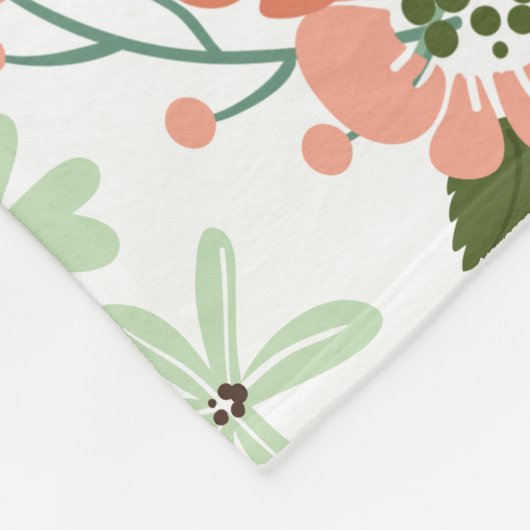 バーラップによっては植物の花柄が開花します フリースブランケット (角)