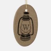 バーラップによってインスパイア油のランタンのモノグラムのオーナメント セラミックオーナメント (右)