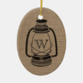 バーラップによってインスパイア油のランタンのモノグラムのオーナメント セラミックオーナメント (正面)