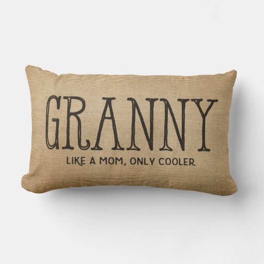 バーラップのおばあさんはお母さんをよりクールだけ好みます ランバークッション (正面)