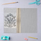 バーラップのカチカチ音をたてるモノグラムのティッシュペーパー 薄葉紙 (クラフト)