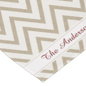 バーラップのシェブロン素朴な赤と白のフェイクなパターン ショートテーブルランナー (コーナー)