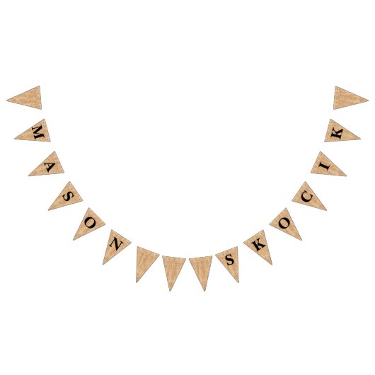 バーラップのジュートの旗布の"名前"の結婚式 バンティングフラッグ (全)