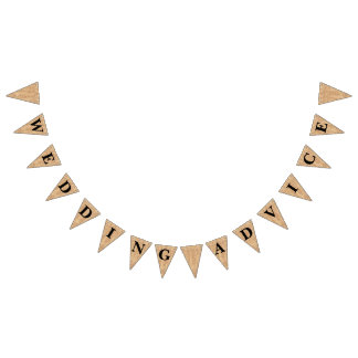 バーラップのジュートの旗布"結婚式アドバイス" バンティングフラッグ