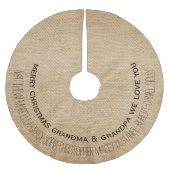 バーラップのパーソナライズな孫の名前の祖父母 ブラッシュドポリエステルツリースカート (正面)