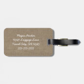 バーラップのパーソナライズな白い花のメーソンジャー ラゲッジタグ (裏面横)