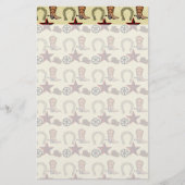 バーラップのプリントで西部野生の西のカウボーイの国 便箋 (正面)