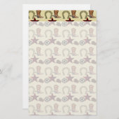 バーラップのプリントで西部野生の西のカウボーイの国 便箋 (正面/裏面)