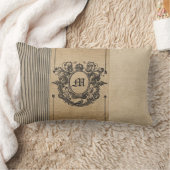 バーラップのモノグラムのヴィンテージのスタイル ランバークッション (ブランケット)