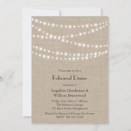 バーラップのリハーサルの夕食のきらめきライトの下 招待状