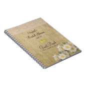 バーラップのレースによってはブライダルシャワーの来客名簿が開花します ノートブック (右側)