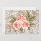 バーラップのレースのピンクの花のベビーシャワーの女性のカーボーイのブーツ 招待状 (裏面)