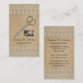 バーラップのレースのヴィンテージの裁縫婦のテーラーはさみ 名刺 (正面/裏面)