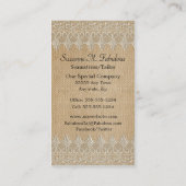 バーラップのレースのヴィンテージの裁縫婦のテーラーはさみ 名刺 (裏面)