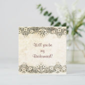 バーラップのレース私の新婦付添人です 招待状 (スタンド正面)