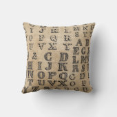 バーラップのヴィンテージのアルファベット クッション (裏面)