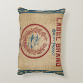 バーラップのヴィンテージのケーキのペストリーの小麦粉袋 アクセントクッション (裏面(縦))